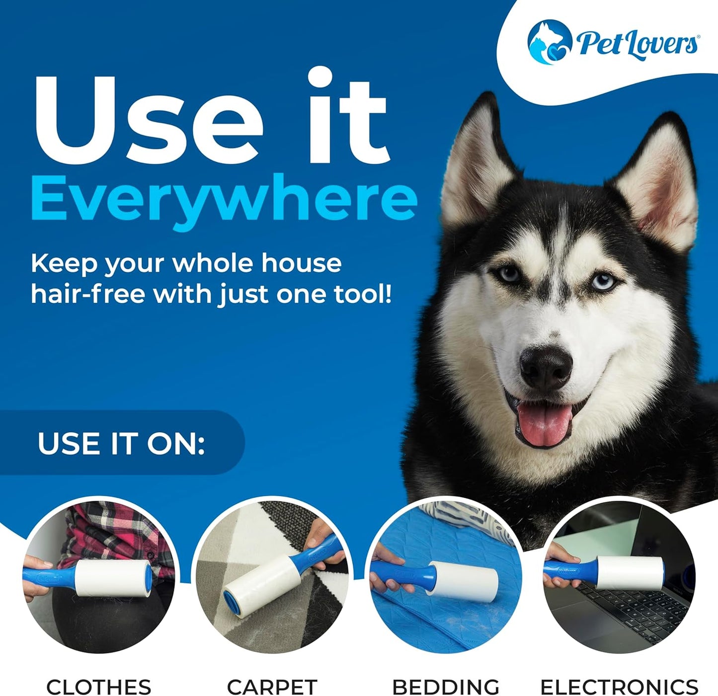 PetLovers Extra Sticky Lint Roller Ultimate Value Set 800 Sheets for Pet Hair Removal, Dog and Cat Lint Remover 8 Pack