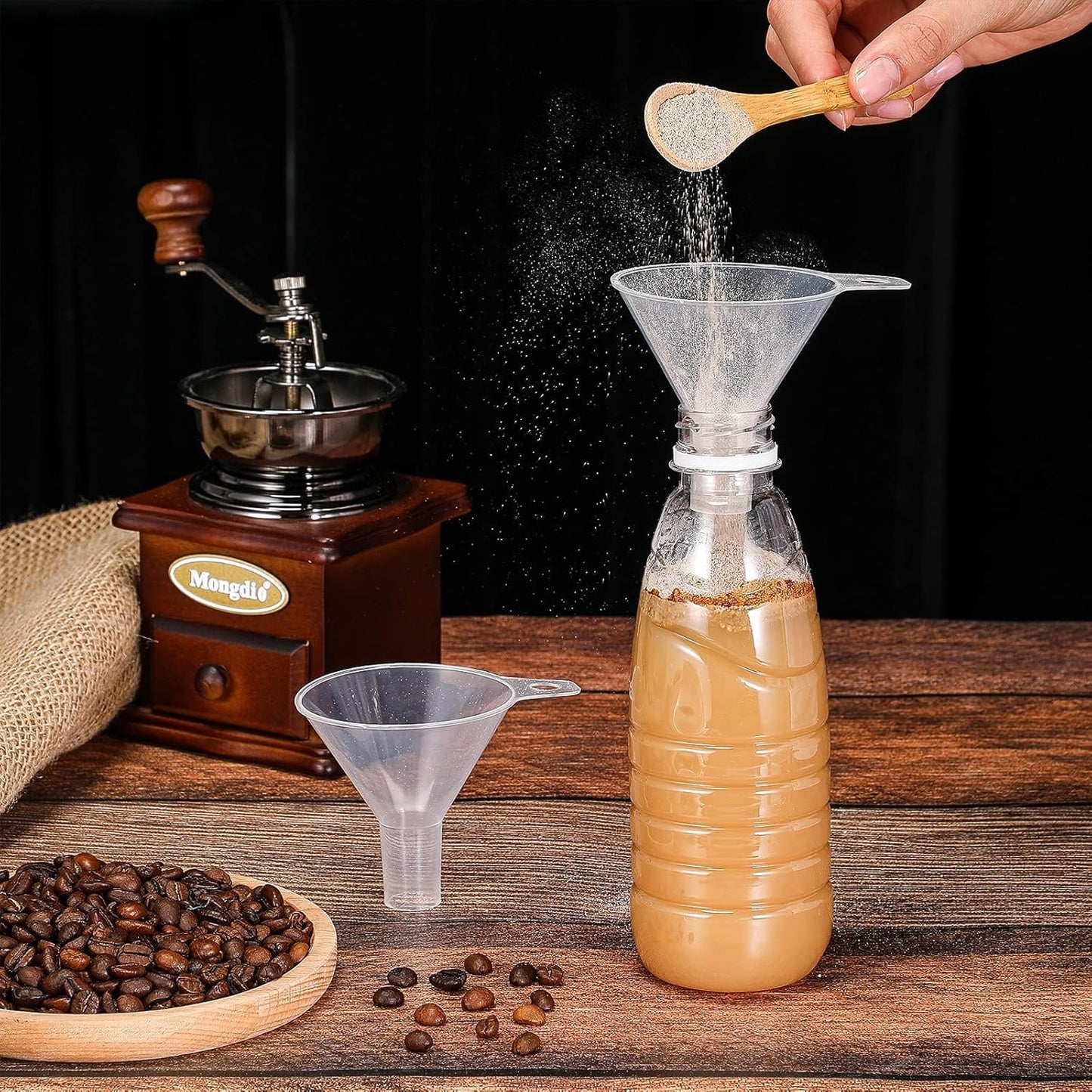 Mini Plastic Funnel for Filling Bottles,Small funnels for Filling Small Bottles for Filling Sand Water Powder Essential Oils Perfumes Kitchen Bath Garage,Wide Mouth Funnel