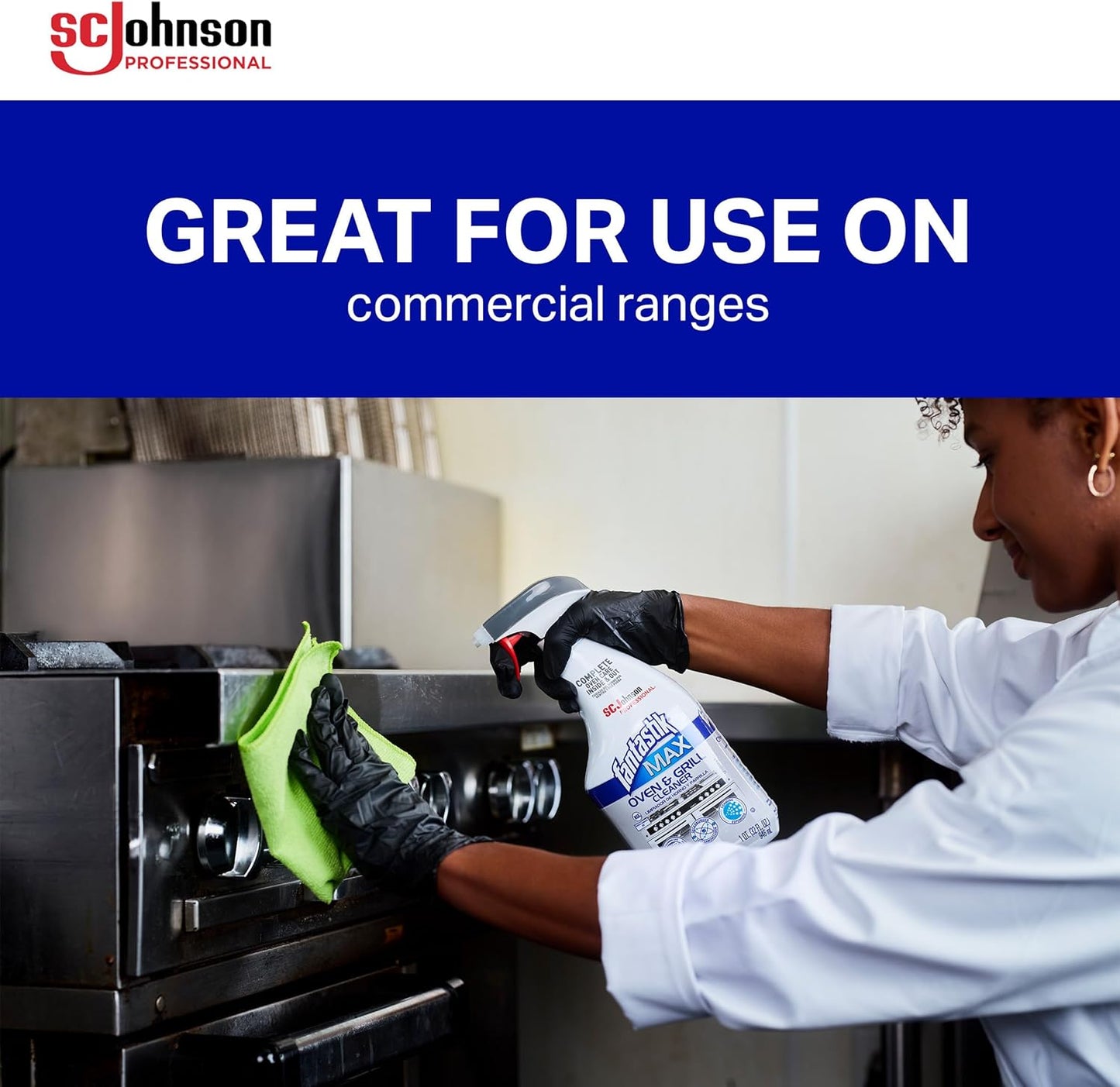 SC Johnson Professional Fantastik Max Oven & Grill Cleaner Spray, Cleans Inside and Out, 32 Fl Oz