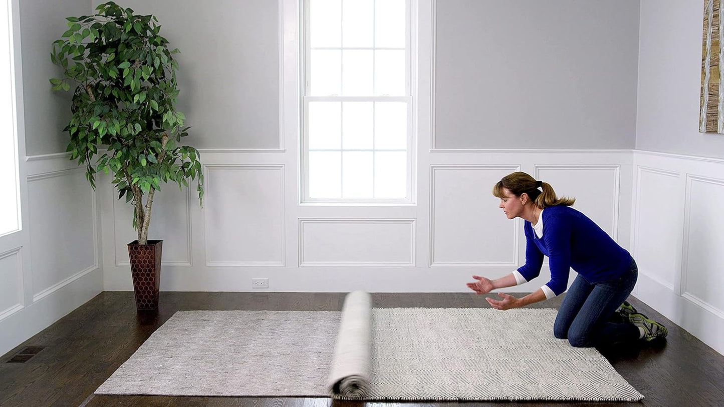 RUGPADUSA - Dual Surface - 5' Square - 1/8" Thick - Felt + Rubber - Non-Slip Backing Rug Pad - Adds Low-Profile Comfort and Protection