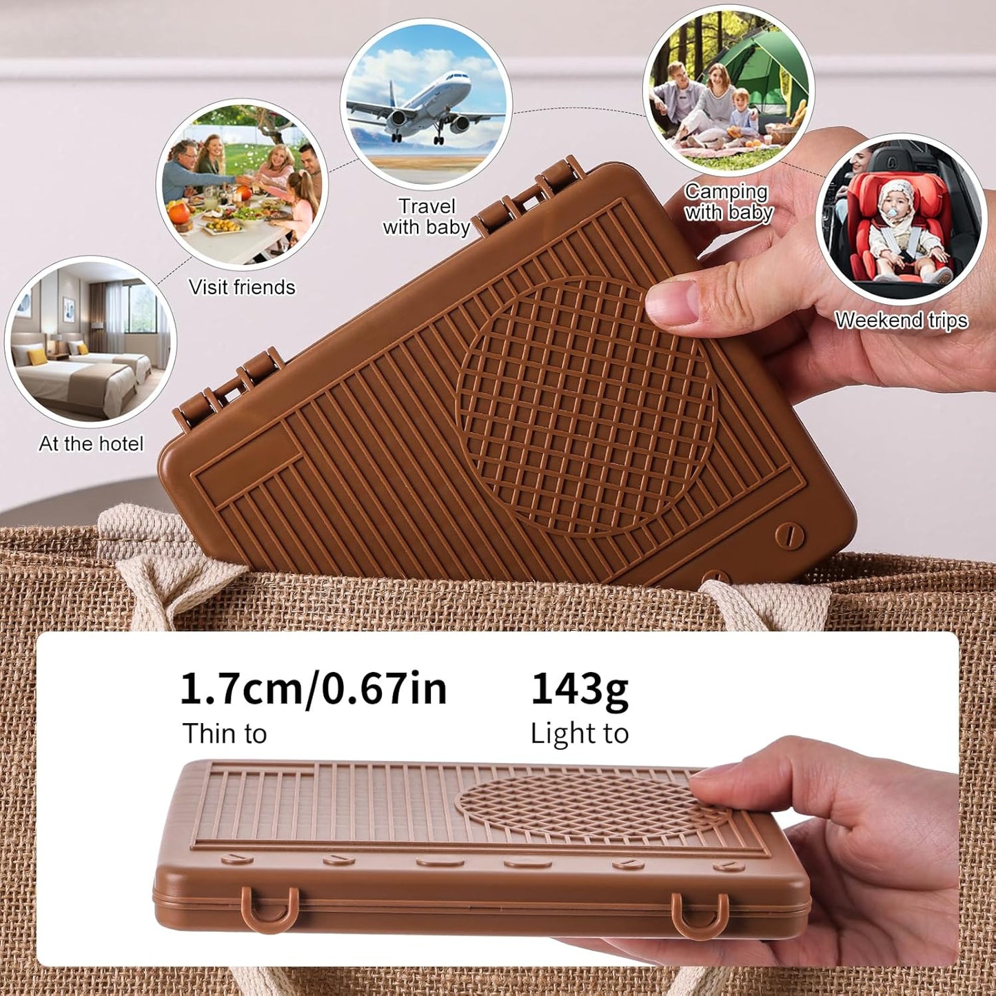 Baby Bottle Drying Rack,Travel Baby Bottle Drying Rack Set, Cleaner Kit with Silicone Bottle Brush,Straw Brush, Suitable for Home use or Traveling with Babies (Coffee Color)