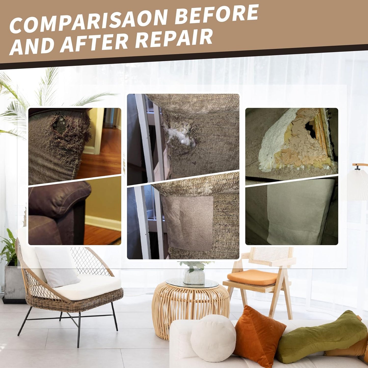 Velvet Repair Patch, Self-Adhesive Flannel Fabric Patch, Multi Colors, Microfiber Patch,Can be Used to Patch Sofas, Car Seats, Handbags, Jacket Holes and Tears (Beige)