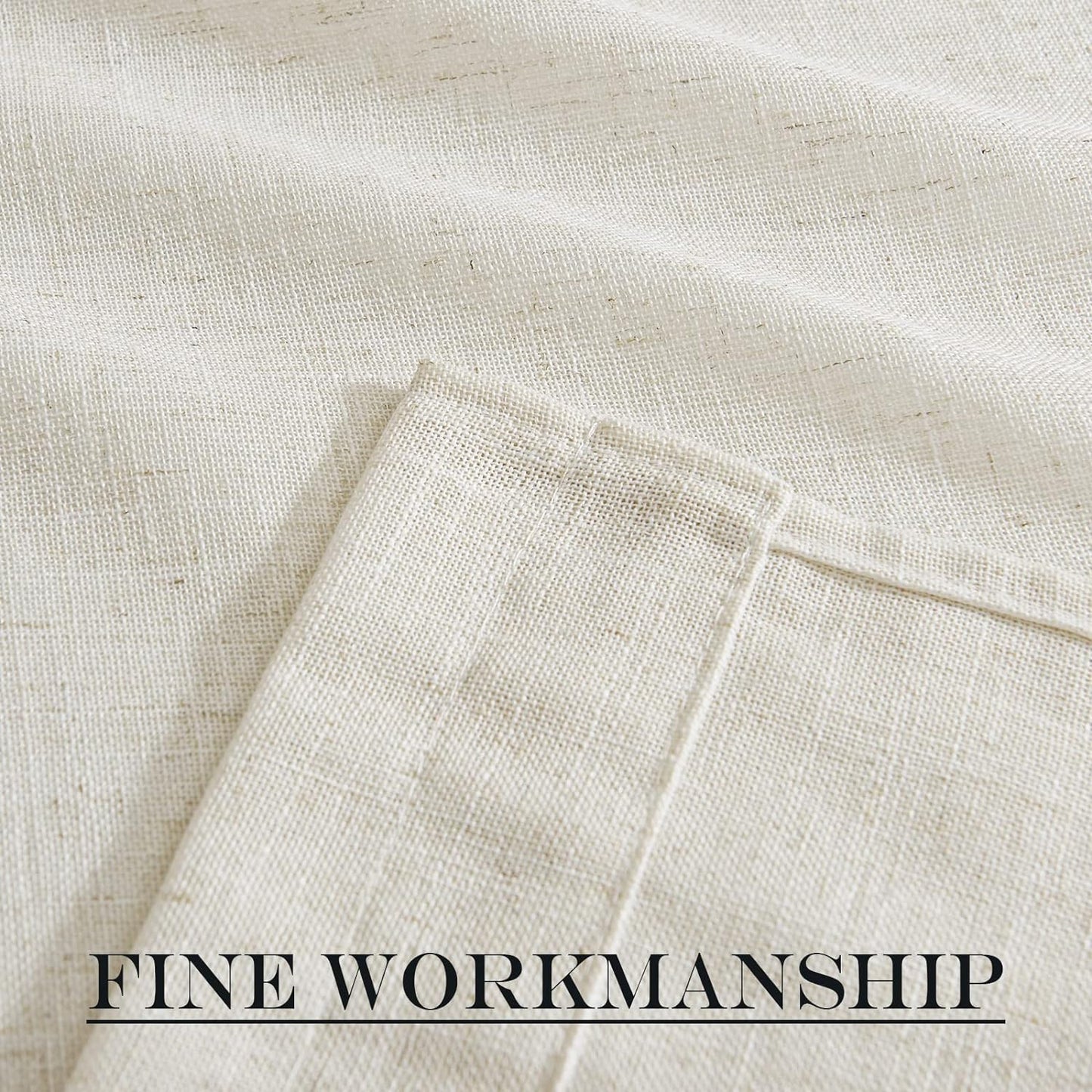 NICETOWN Front Door Curtain - Soft Beige Linen Weave Pattern Door Shade for Windows Light Filtering Rod Pocket French Window Cover for Entryway/Garage with Tieback, 1 Panel, 26" W x 40" L