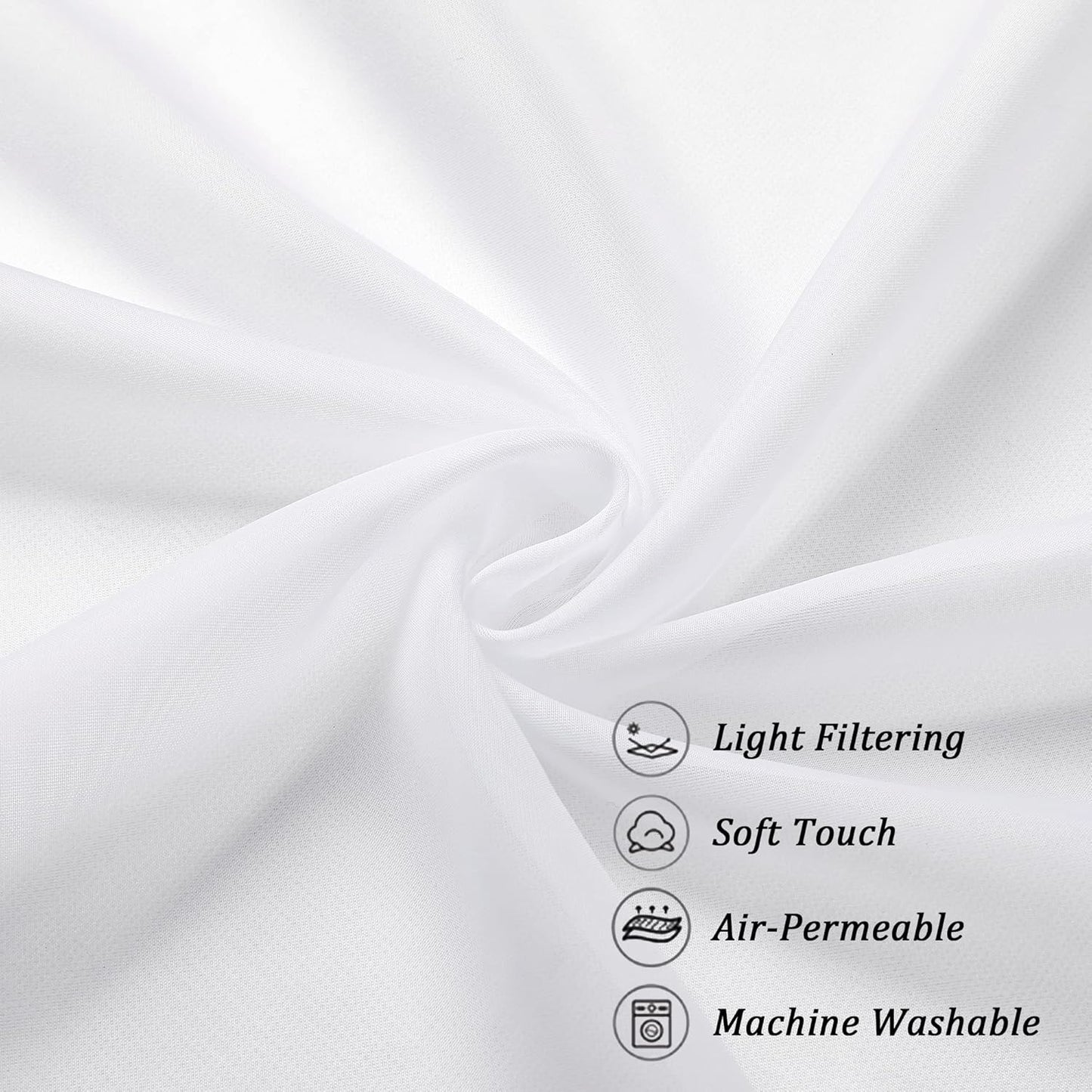 Chyhomenyc White Sheer Curtains 45 Inch Long 2 Panels, Short Voile Drapes for Dinning Small Windows Bathroom Living Room Bedroom, Rod Pocket, 42Wx45L Inches