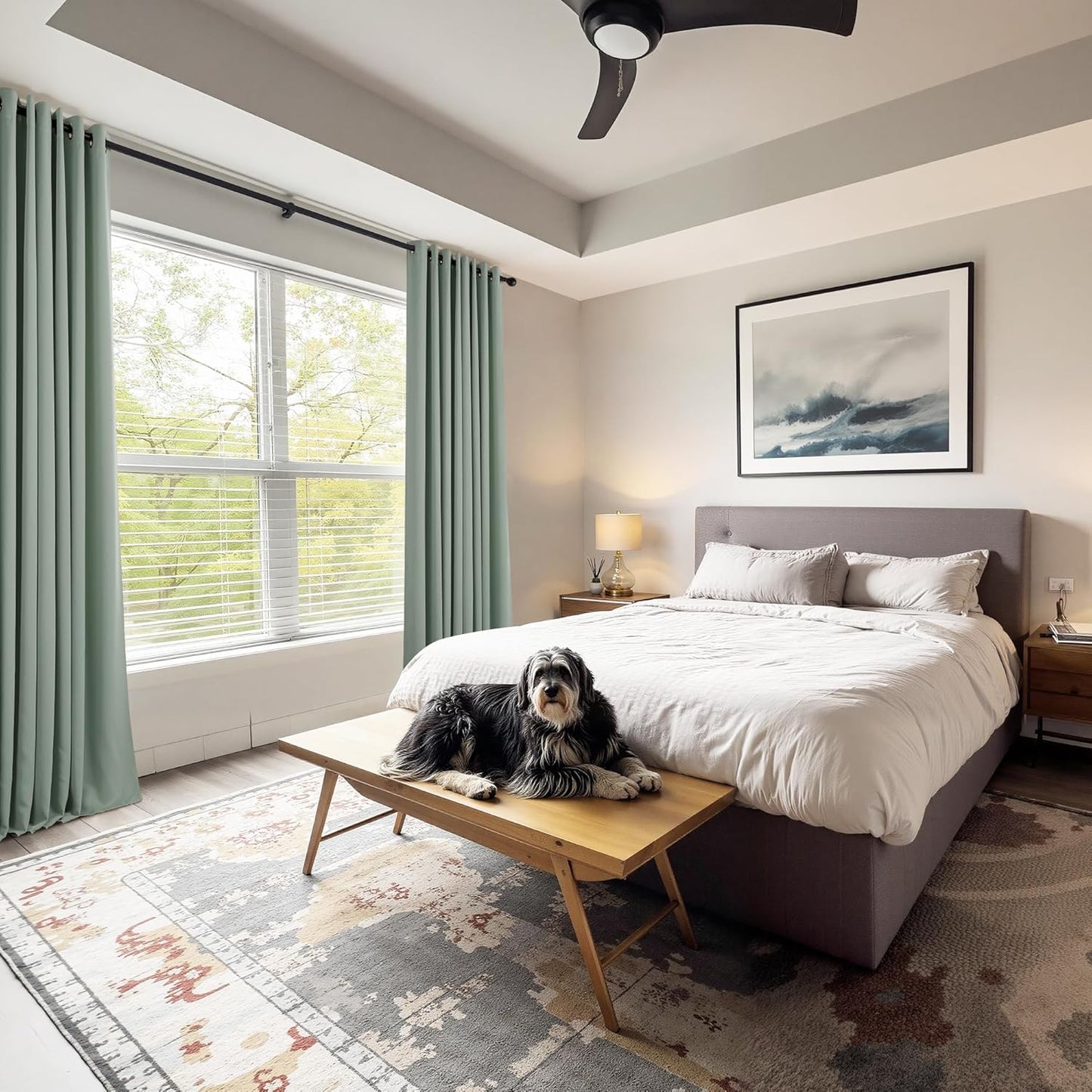 PONY DANCE Blackout Curtains for Bedroom 72 Inch Length 2 Panels Set, Privacy Thermal Insulated Room Darkening Grommet Drapes for Living Room Window, W34 x L72 Inch, Sage Green