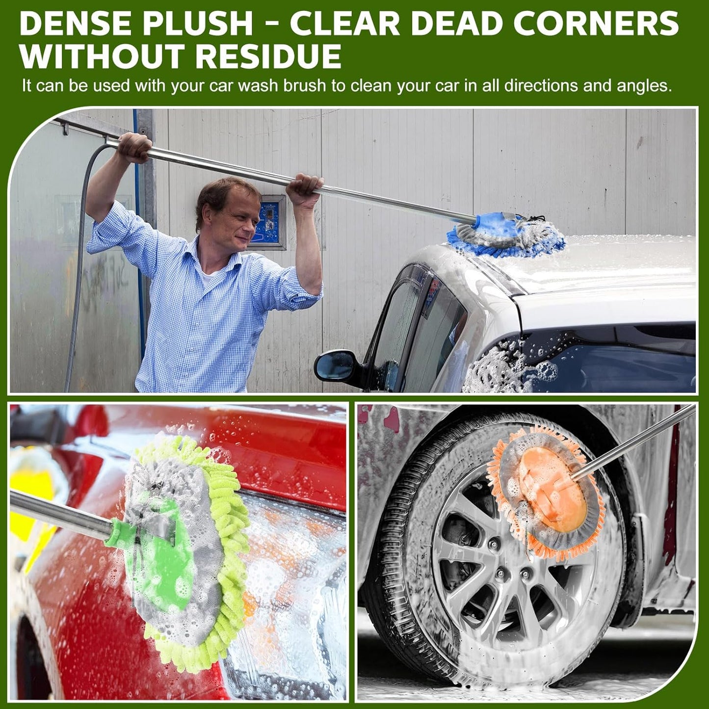 Layhit 5 Pcs Car Wash Mitt Set, Brush Not Included, Microfiber Mitt Cleaning Car Truck Washing Tools Kit RV Pickup Chenille Scratch Replacement(Multicolor)