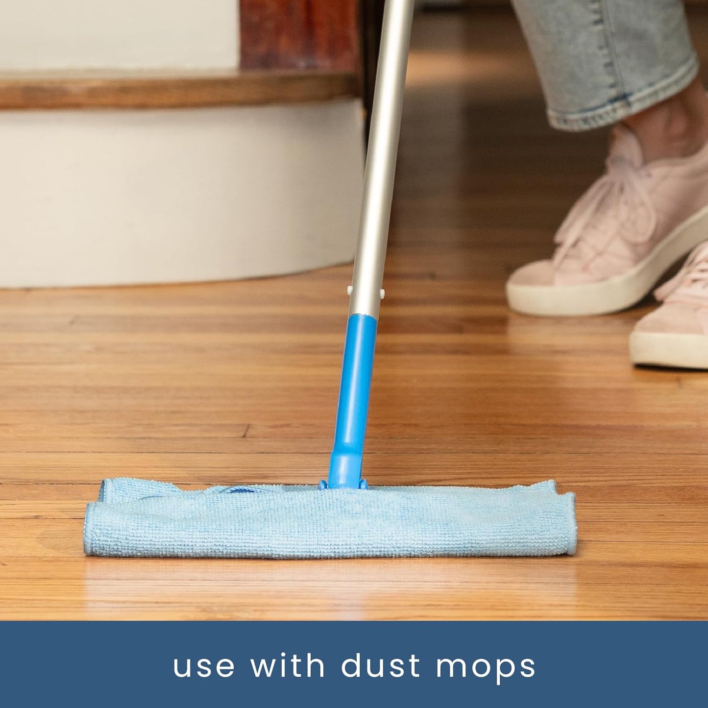 S&T INC. 50 Pack Microfiber Cleaning Cloth, Bulk Towels for Home, Reusable Microfiber Towels for Cars, Cleaning Rags, Light Blue, 11.5 Inches x 11.5 Inches, 50 Count