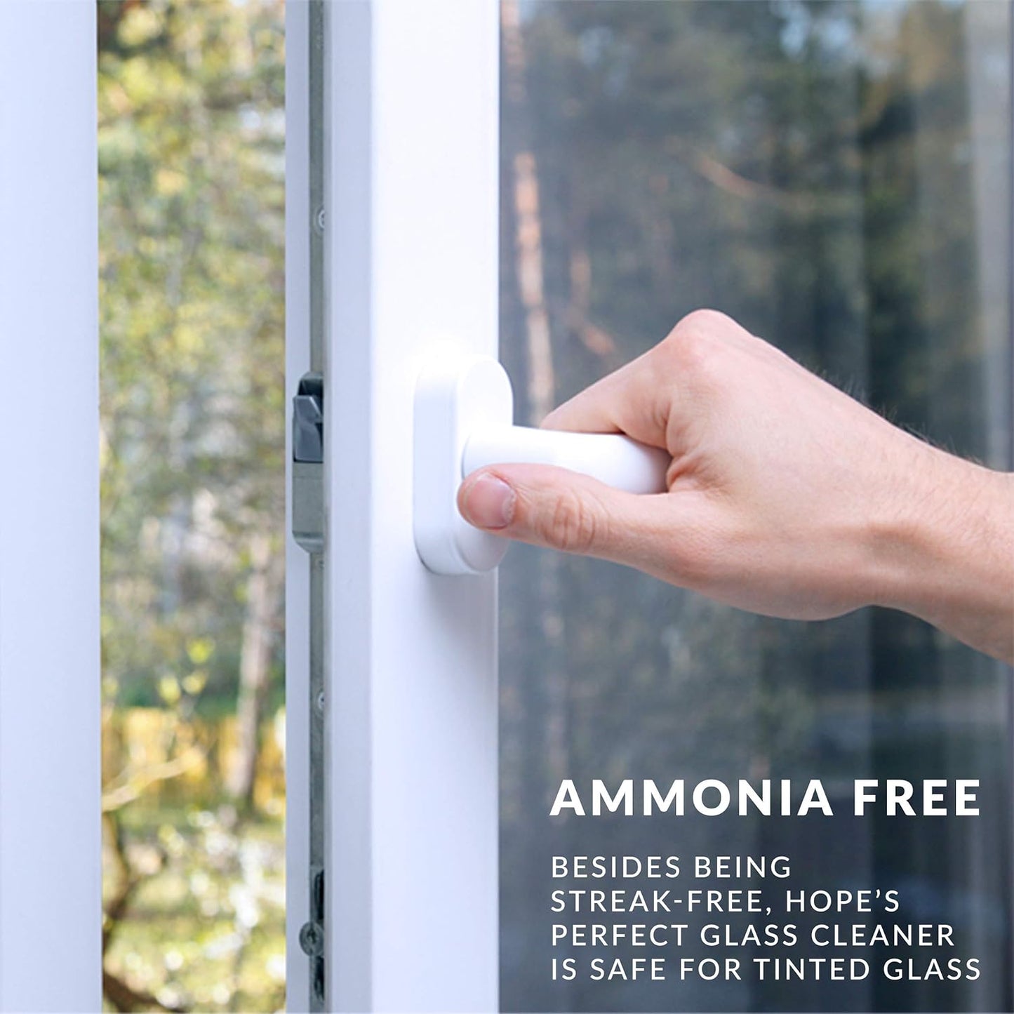 HOPE'S Perfect Glass Cleaner Spray, Streak-Free, Ammonia-Free Window, Mirror, Screen, Tinted Glass, and Shower Door Cleaner, Indoor and Outdoor Glass Surfaces, 32 Fl Oz, Pack of 1