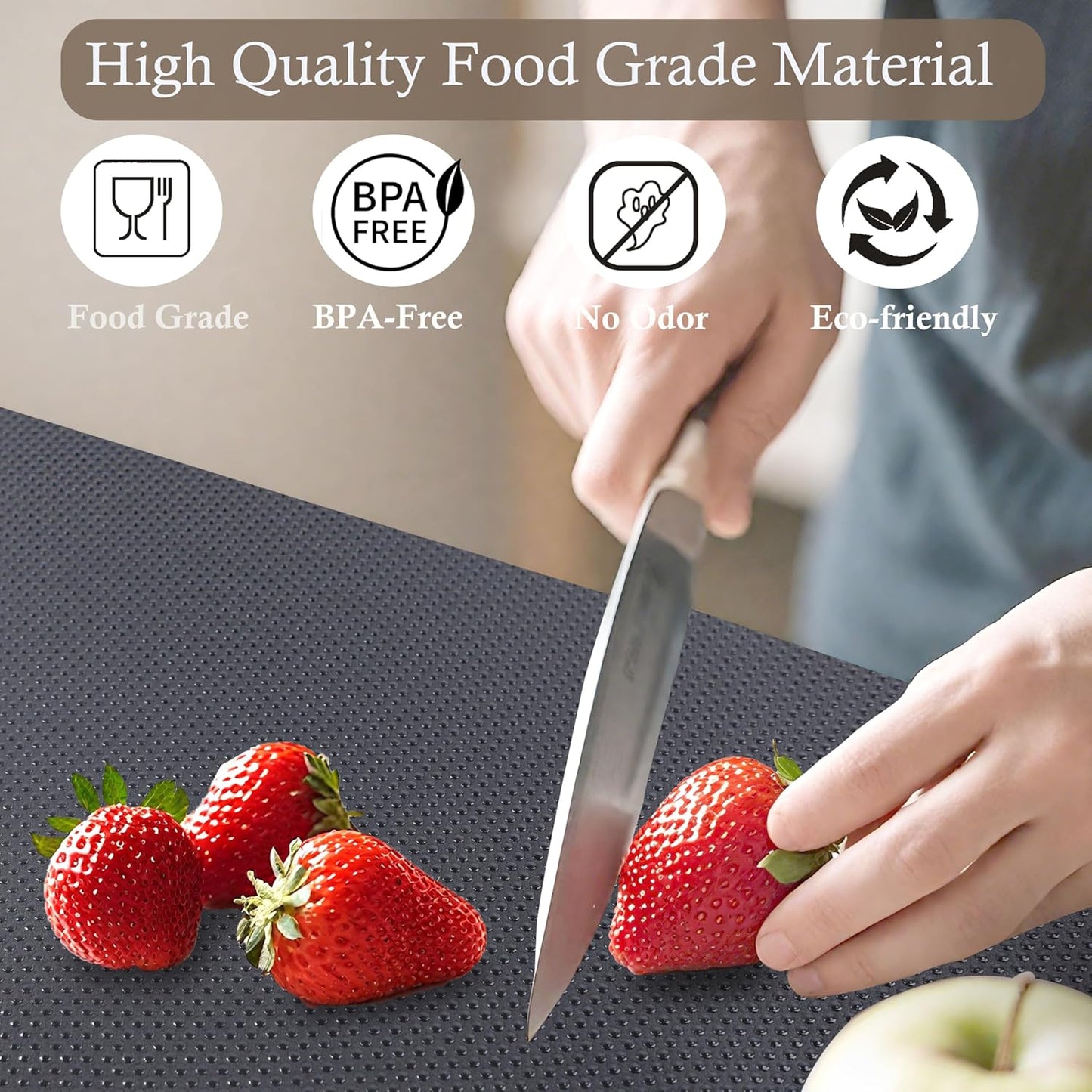 Shelf Liner Non-Slip 10 Inch Wide X 20 Ft Kitchen Cabinet Drawer Liners Waterproof & Oil-Proof Drawer Liners for Cupboard Pantry Non Adhesive Refrigerator Shelf Liner Strong Grip Cabinet Mat (Black)