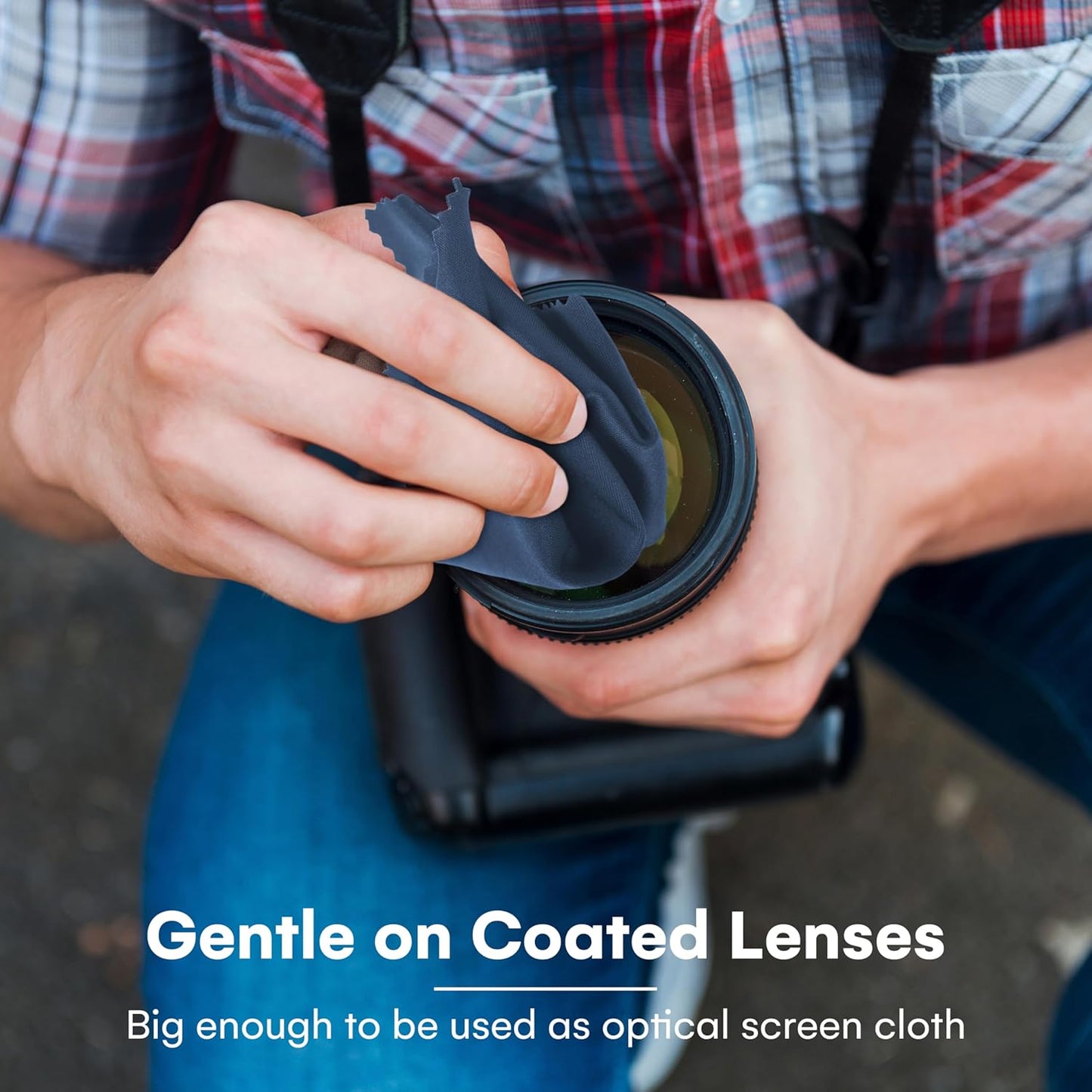 Care Touch Eyeglass Cleaning Cloth - 12 Pack of Microfiber Cleaning Cloth for Glasses, Lenses, Phones and Screens - Large, Lint-Free, Reusable and Scratch-Free - 6 x 7 Inches - Navy