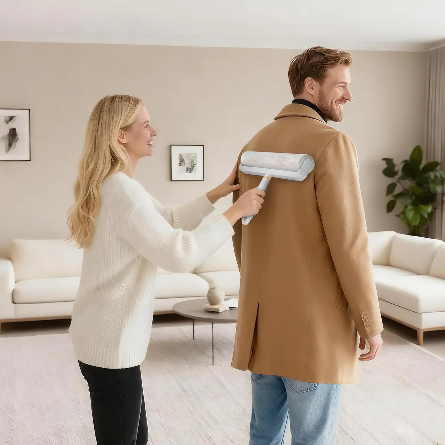 14.17" Extra-Wide Lint Roller Kit with 5 Refills & Dust Cover | Reusable Pet Hair Remover for Furniture, Car, Clothes | Extendable Handle (100 Sheets/Roll) (5)