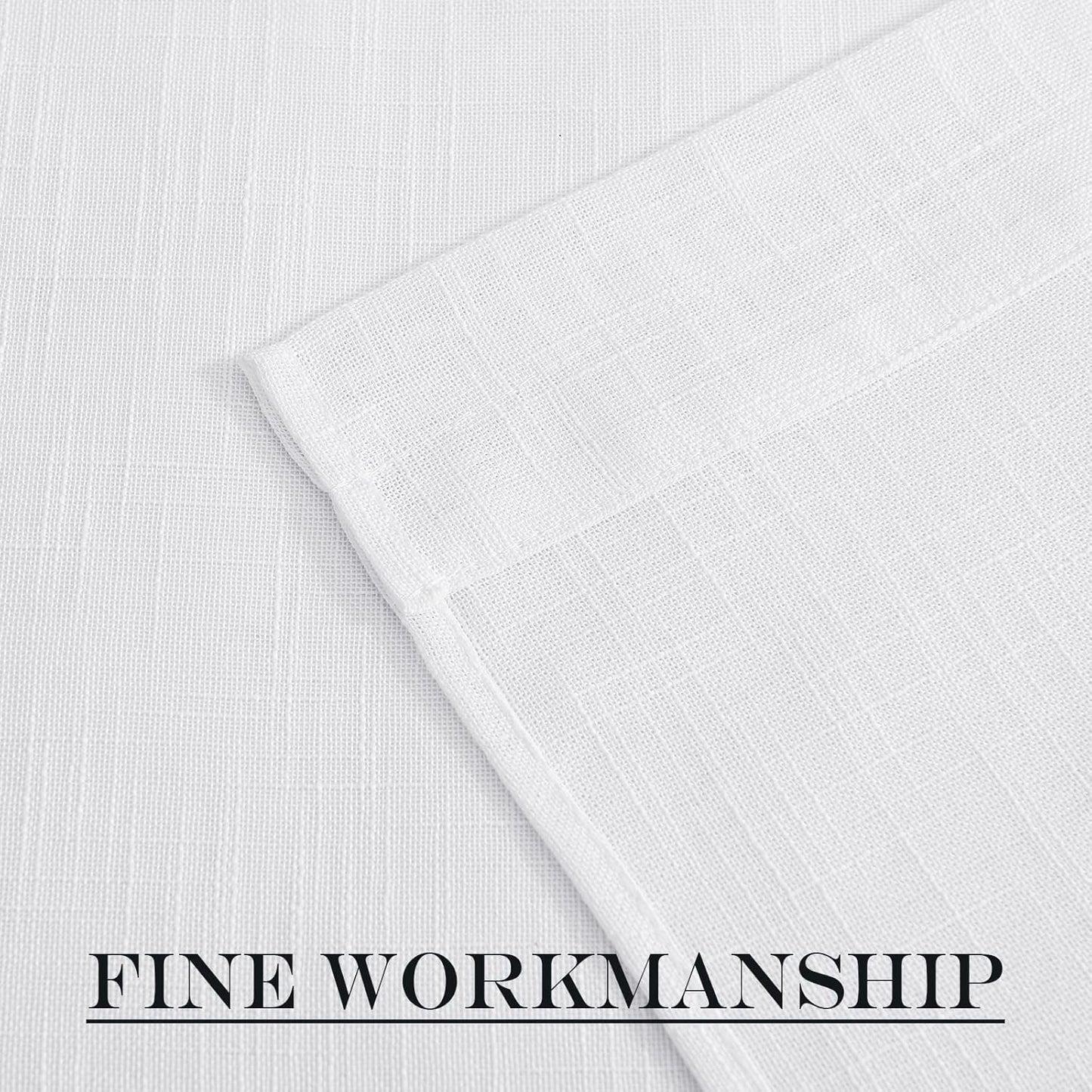 NICETOWN French Door Curtain Panel Linen Look Classroom Window Shade Sidelight Filtering 72 Inches White Sheer Curtains for Front Doors with Tieback, 36 Inches Wide, Sold in 1 PC