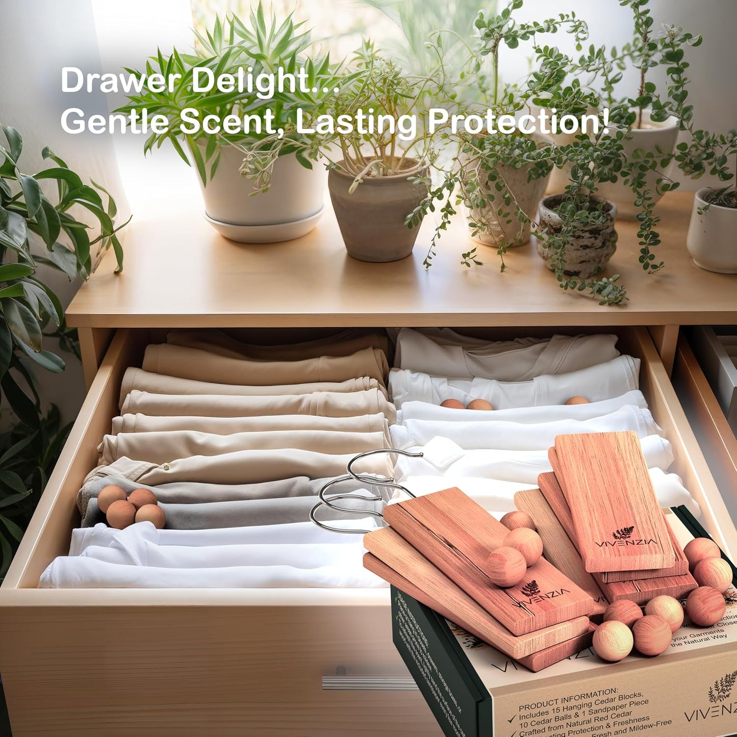 Cedar Blocks for Clothes Storage -25 pcs (15 Hang-ups & 10 Balls)- Hanging Cedar Planks, Natural Closet Smell Eliminator, Natural Closet Deodorizer, Drawer Fresheners for Dresser.