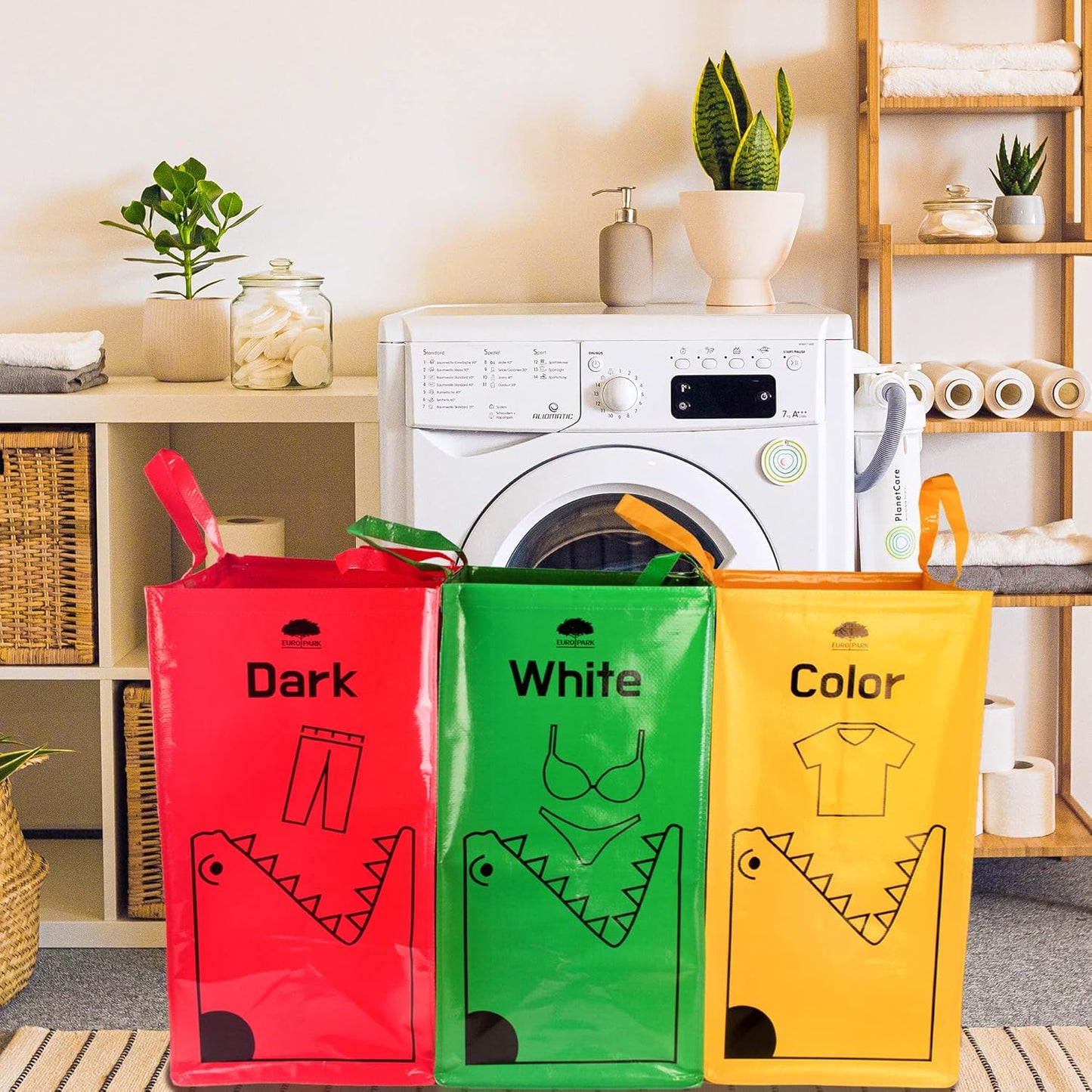 Recycling Bags,Separate Recycling Waste Bin Bags for Kitchen Home, Trash and Recycle Bin Combo,Reusable Waterproof,42 Gallon, Pack of 3 Recycling Bins