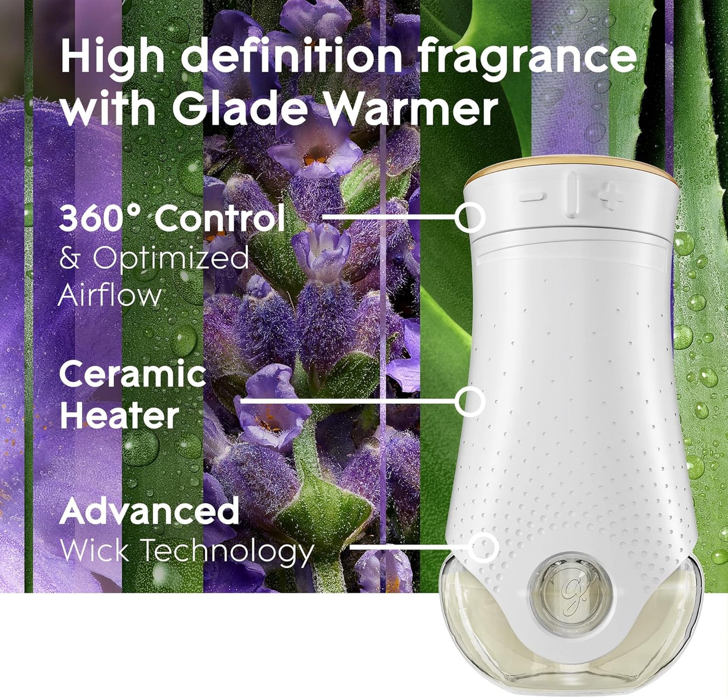 Glade PlugIns Refills Air Freshener, Tranquil Lavender & Aloe, Scented and Essential Oils for Home and Bathroom, 0.67 Fl Oz, 10 Count