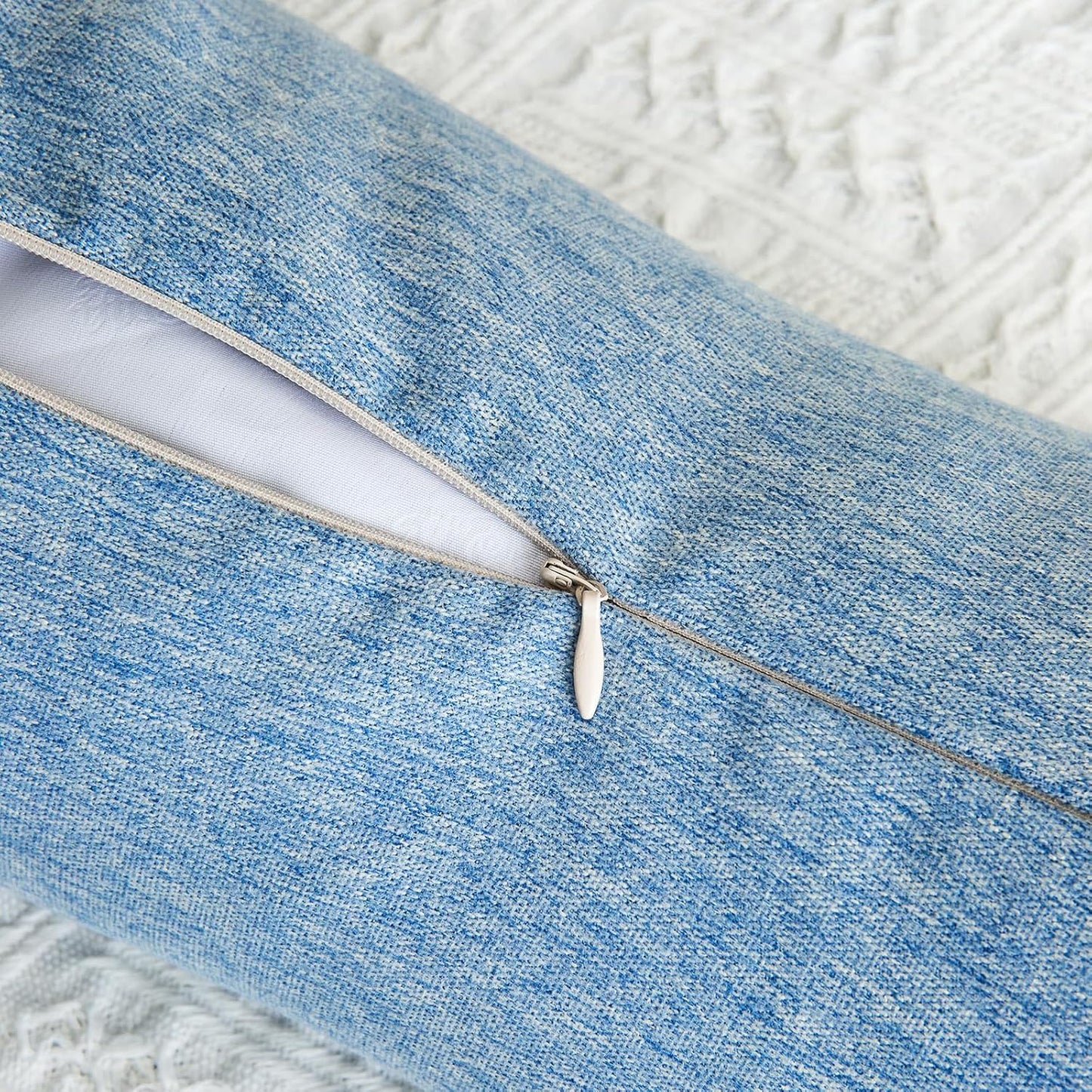 Buckwheat Neck Support Pillow Cervical Neck Cylinder Bolster Pillow,Buckwheat Hulls Adjustable Roll Pillow,Neck Pain Relief for Back and Side Sleepers Round Pillows for Lunch Break blue, 6*15 inch