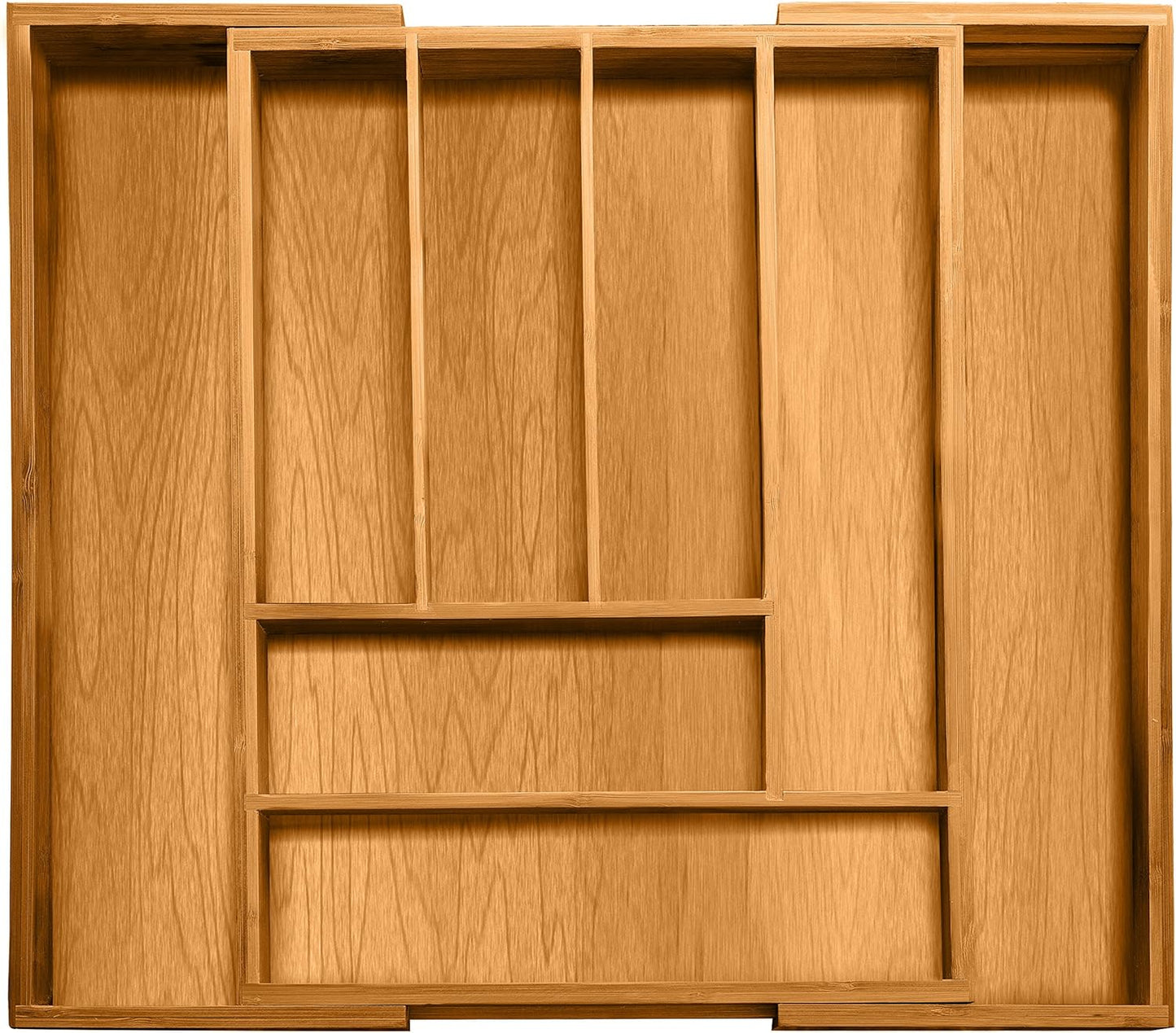 Bellemain Expandable Bamboo Drawer Organizer - Large Kitchen Utensil Holder for Cutlery, Silverware, Flatware Storage - Utensil Organizer for Kitchen Drawers, Desk, Junk Drawer Organizer Tray, 8-Slot