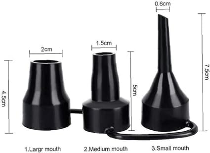 3 Sizes Black Air Pump Replacement Nozzles, Plastic Pump Nozzles,Inflatable Pump Nozzles Head,Air Pump Inflator Adaptor Accessory for Partial Air Bed,Air Mattress Air Mattresses and Accessories