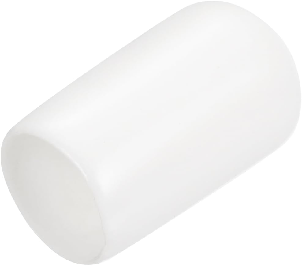 uxcell 20pcs Rubber End Caps 8mm(5/16") ID Vinyl Round End Cap Cover Screw Thread Protectors White