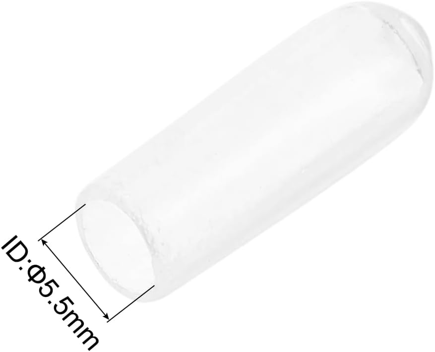 uxcell 20pcs Rubber End Caps 5.5mm ID Vinyl Round Tube Bolt Cap Cover Thread Protectors Clear