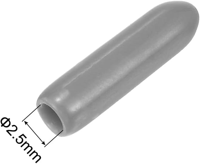 uxcell 20pcs Rubber End Caps Protective Caps 2.5mm ID Vinyl PVC Round Tube Bolt Cap Cover Screw Thread Protectors, Light Grey