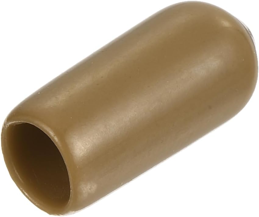 uxcell 20pcs Rubber End Caps 6mm(1/4") ID Vinyl PVC Round Tube Bolt Cap Cover Screw Thread Protectors Light Brown