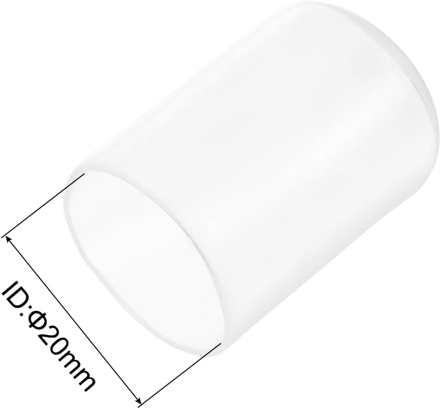 uxcell 20pcs Rubber End Caps Protective Caps 20mm ID Vinyl PVC Round Tube Bolt Cap Cover Screw Thread Protectors, Clear