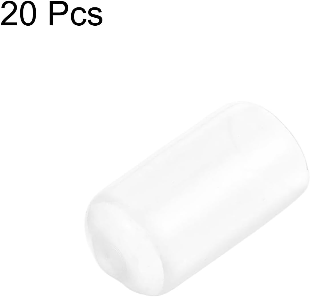 uxcell 20pcs Rubber End Caps Protective Caps 11mm ID Vinyl PVC Round Tube Bolt Cap Cover Screw Thread Protectors, Clear