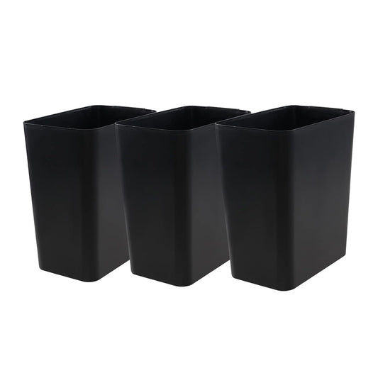 Gainhope 3-Pack 4.5 Gallon Plastic Small Trash Can Wastebasket, Black Garbage Container Bin for Under Desk, Office, Bathroom, Living Room, Classroom