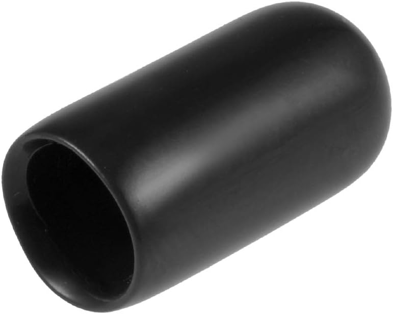 uxcell 20pcs Rubber End Caps 1/4"(6mm) ID Vinyl Round Tube Bolt Cap Cover Thread Protectors Black