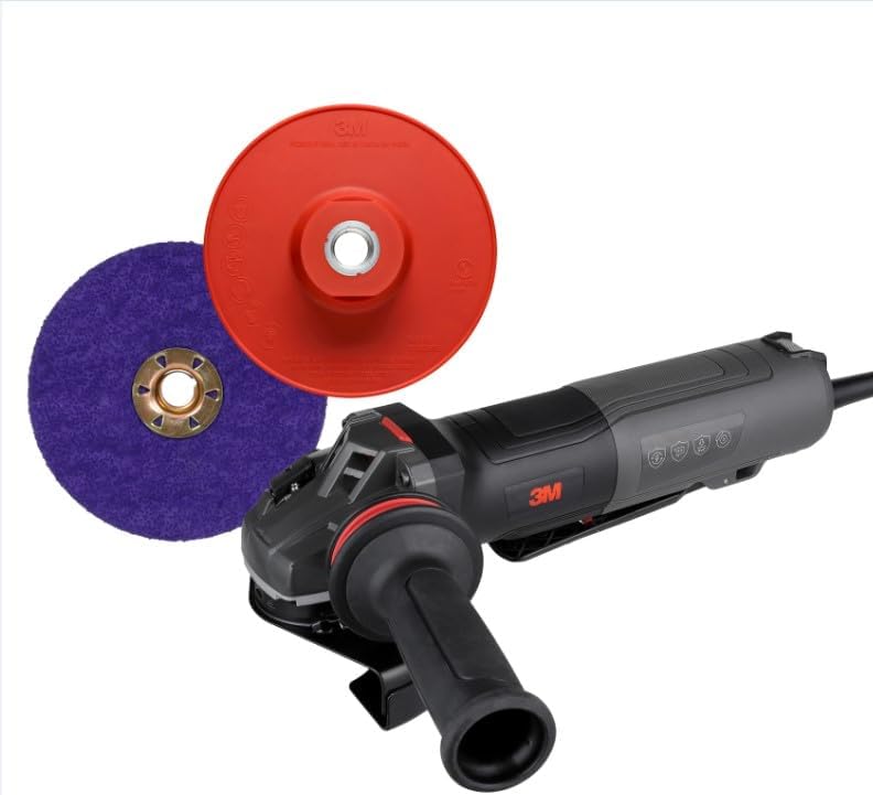 3M Electric Angle Grinder, 11129, VS, 4.5-5 in Paddle Switch, 13-Amp, 120V, for Cutting, Grinding, Polishing and Rust Removal,1 EA