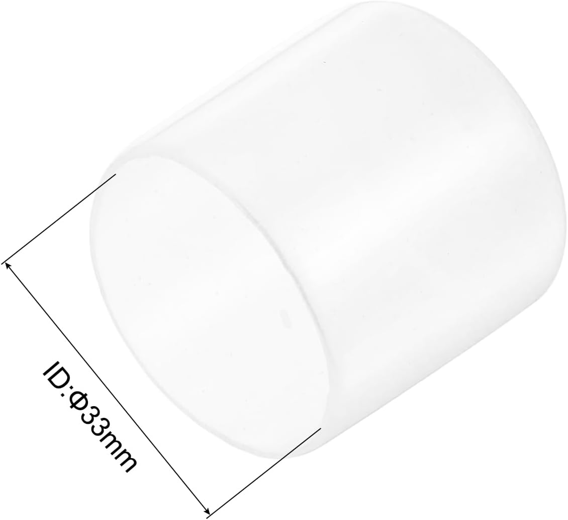 uxcell 20pcs Rubber End Caps 33mm ID Vinyl Round Tube Bolt Cap Cover Thread Protectors Clear
