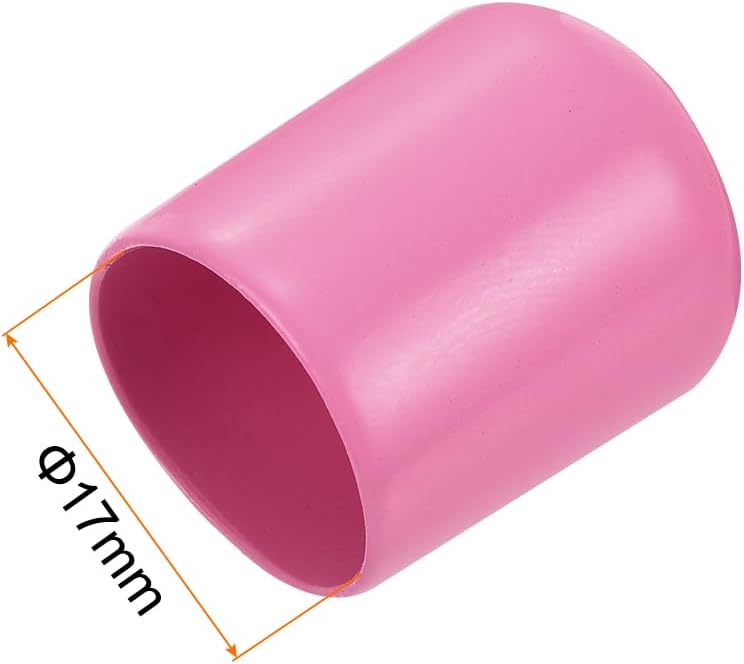 uxcell 20pcs Rubber End Caps 17mm ID Vinyl PVC Round Tube Bolt Cap Cover Screw Thread Protectors Pink