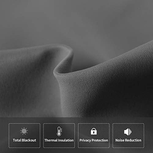 DWCN French Door Curtains – Rod Pocket Thermal Blackout Curtain for Doors with Glass Window, Kitchen and Patio Doors for Privacy, 25 X 72 Inches Long, 1 Curtain Panel with Tieback, Dark Grey