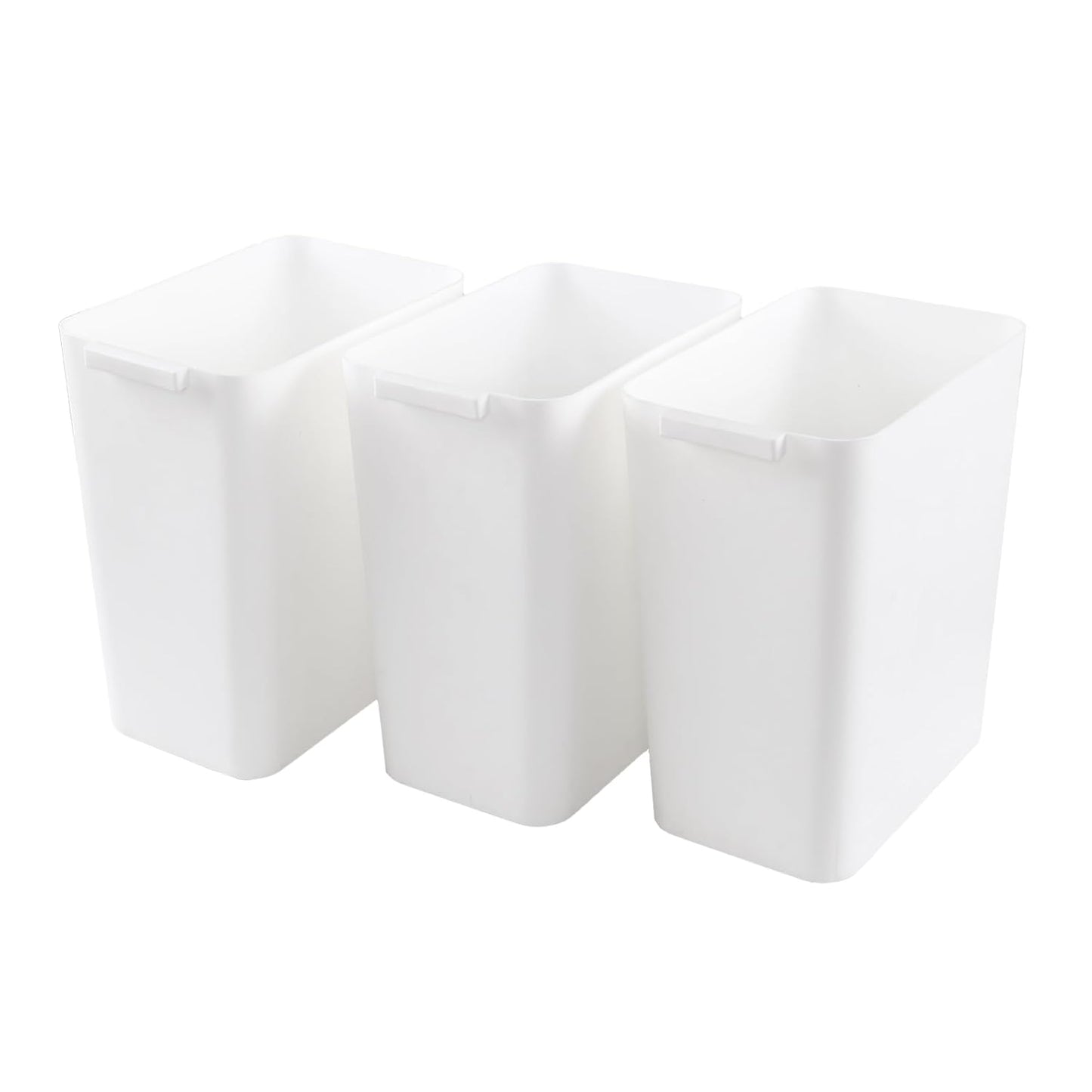 4.5 Gallon Deskside Plastic Wastebasket Rectangular, Open Garbage Container Basket for Office and Home, 3 Packs, White