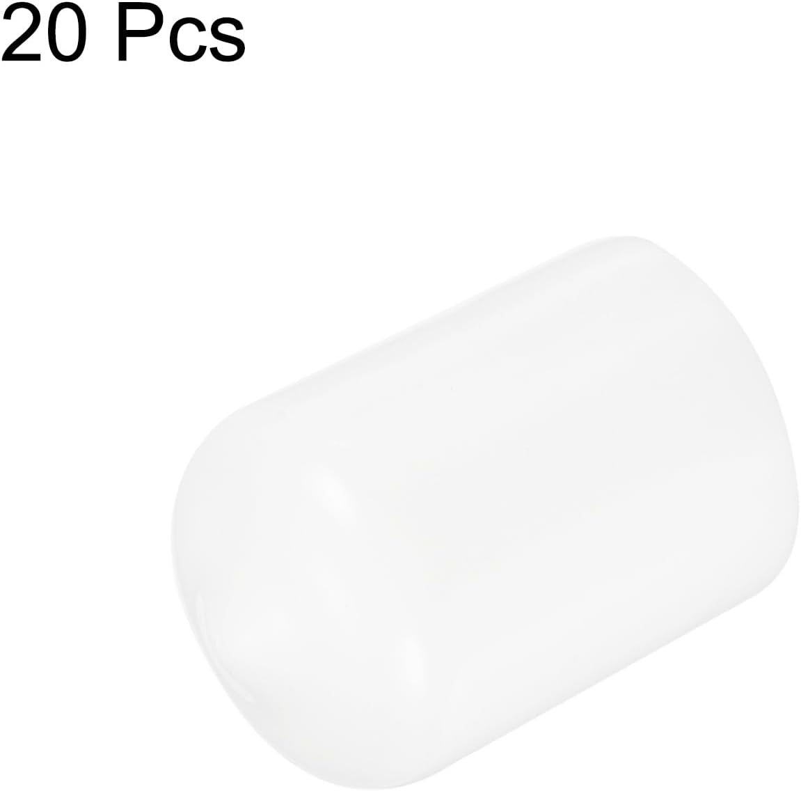 uxcell 20pcs Rubber End Caps 15.5mm ID Vinyl Round Tube Bolt Cap Cover Thread Protectors White