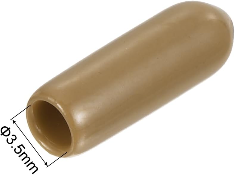 uxcell 20pcs Rubber End Caps 3.5mm(1/8") ID Vinyl PVC Round Tube Bolt Cap Cover Screw Thread Protectors Light Brown