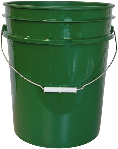 House Naturals 5 Gallon Buckets pails with Screw on Airtight Black Lids - Food Grade - BPA Free -(Pack of 3) Made in USA