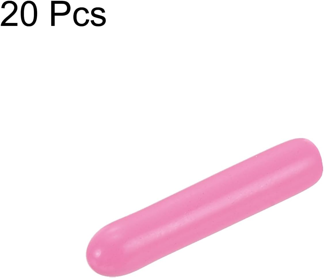 uxcell 20pcs Rubber End Caps 2mm ID Vinyl PVC Round Tube Bolt Cap Cover Screw Thread Protectors Pink