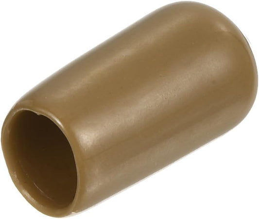 uxcell 20pcs Rubber End Caps 8mm(5/16") ID Vinyl PVC Round Tube Bolt Cap Cover Screw Thread Protectors Light Brown