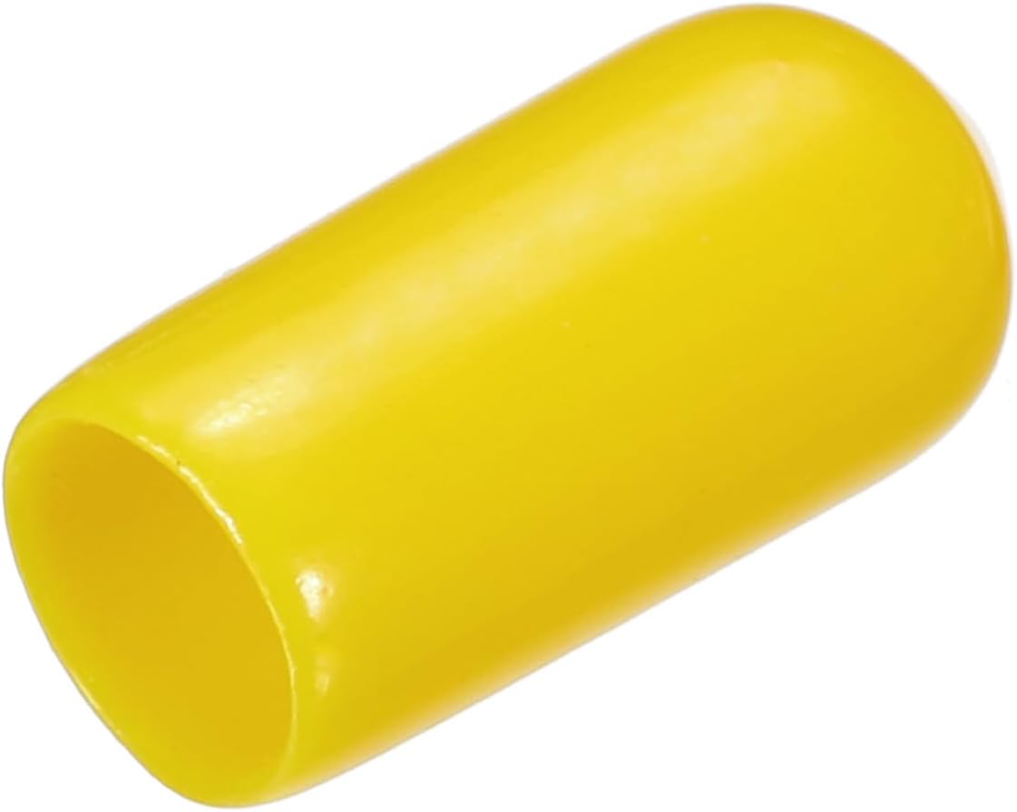 uxcell 20pcs Rubber End Caps 6mm(1/4") ID Vinyl PVC Round Tube Bolt Cap Cover Screw Thread Protectors Yellow