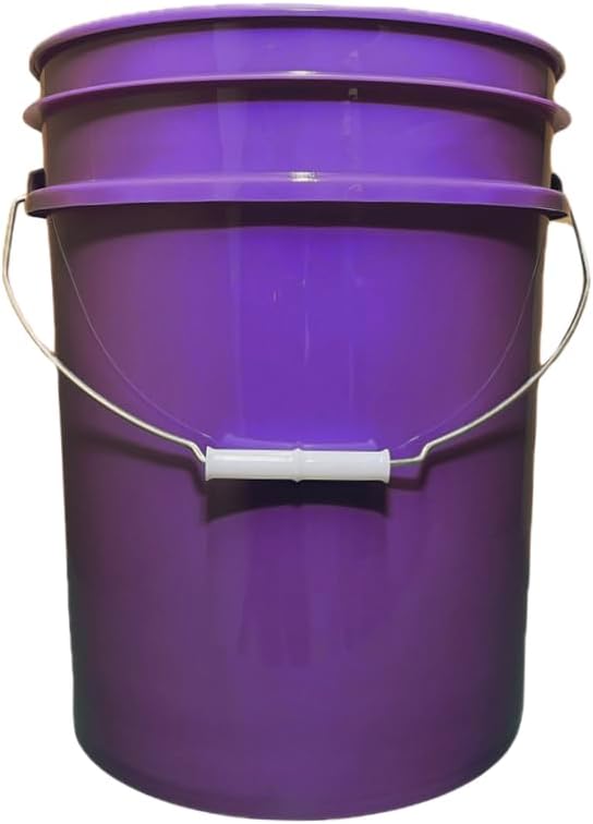 House Naturals 5 Gallon Premium HPDE Plastic Bucket - Made in USA Food Grade Storage Container, BPA Free All Purpose Pail (4, Purple)