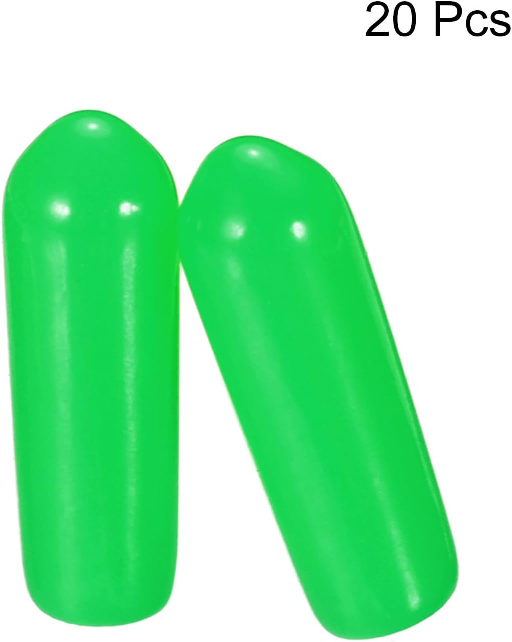 uxcell 20pcs Rubber End Caps 4mm ID Vinyl PVC Round Tube Bolt Cap Cover Screw Thread Protectors Green