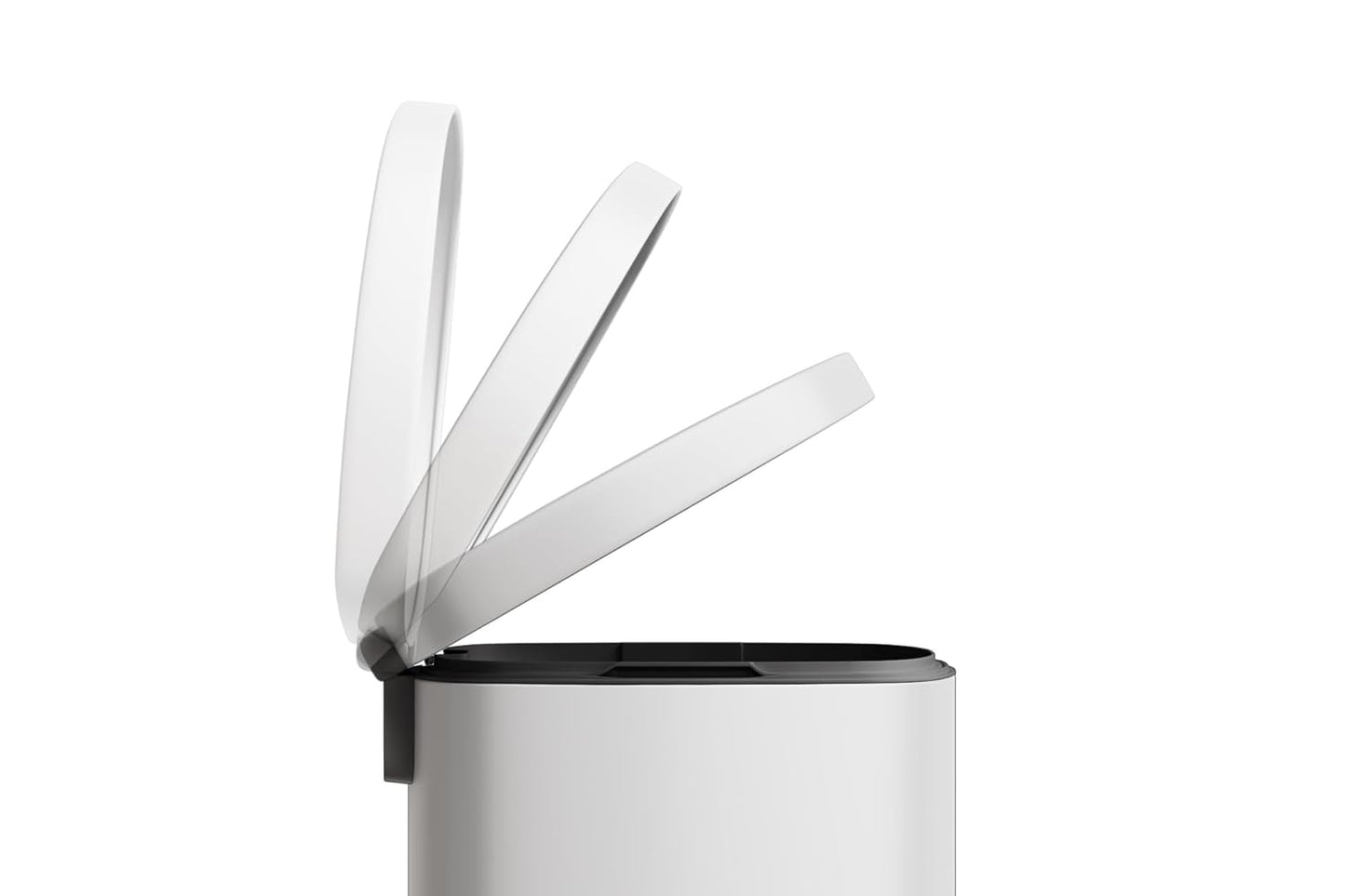 Garvee 13 Gal (50L) and 2.6 Gal (10L) Metal Trash Can Combo Set, Rustproof Garbage Can with Lid, Step-on Trash Bin with Inner Bucket, Rear Handle, White