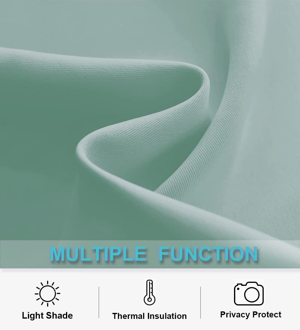 RYB HOME Blackout Curtains for Bathroom - Thermal Insulated Light Block Window Curtains, Back Tab & Rod Pocket Style for Kitchen Dining Kids Bedroom Basement, Wide 42 x Long 36, Aqua, 2 Panels