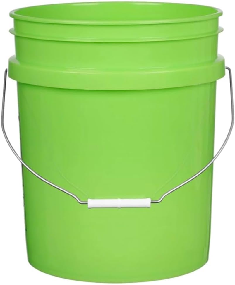 House Naturals 5 Gallon Premium HPDE Plastic Bucket - Made in USA Food Grade Storage Container, BPA Free All Purpose Pail (1, Lime)