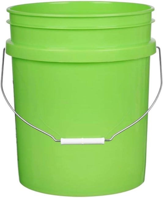 House Naturals 5 Gallon Premium HPDE Plastic Bucket - Made in USA Food Grade Storage Container, BPA Free All Purpose Pail (1, Lime)
