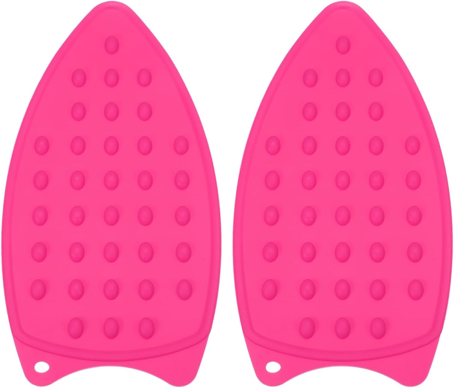 PATIKIL Silicone Iron Rest Pad, 2 Pcs Multipurpose Hot Heat Resistant Iron Rest Plate Protective Pad for Ironing Board Hot Resistant Steamer Steam Compact Mat, Rose Red