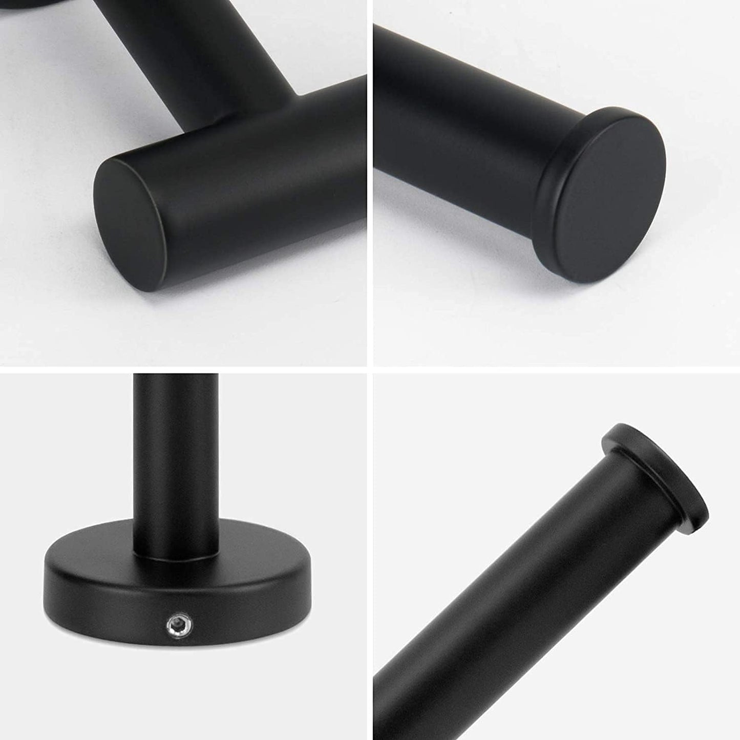 NearMoon Bathroom Toilet Paper Holder, Premium SUS304 Stainless Steel Rustproof Wall Mounted Toilet Roll Holder for Bathroom, Kitchen (2 Pack, Matte Black)