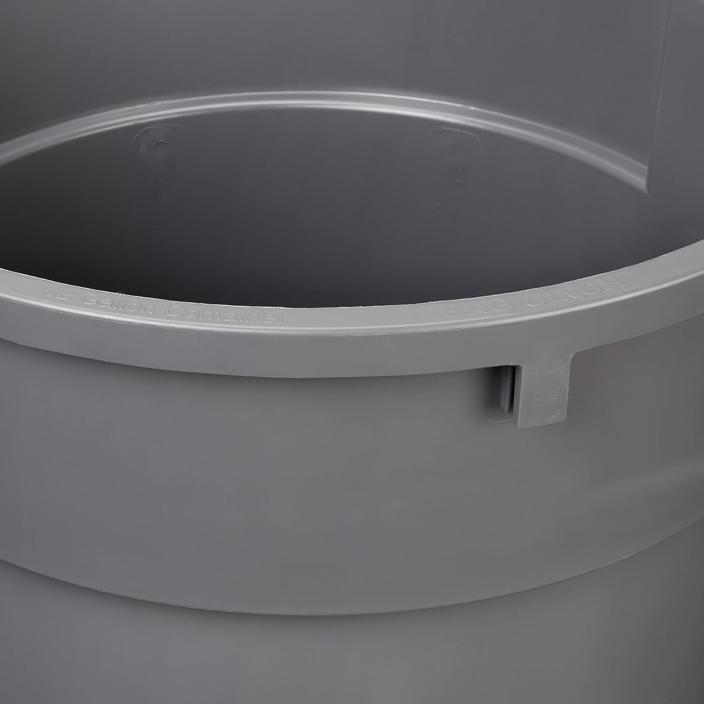 Amazon Basics Heavy Duty Durable Round Trash Can, Grey, 32 gallon (Pack of 2)